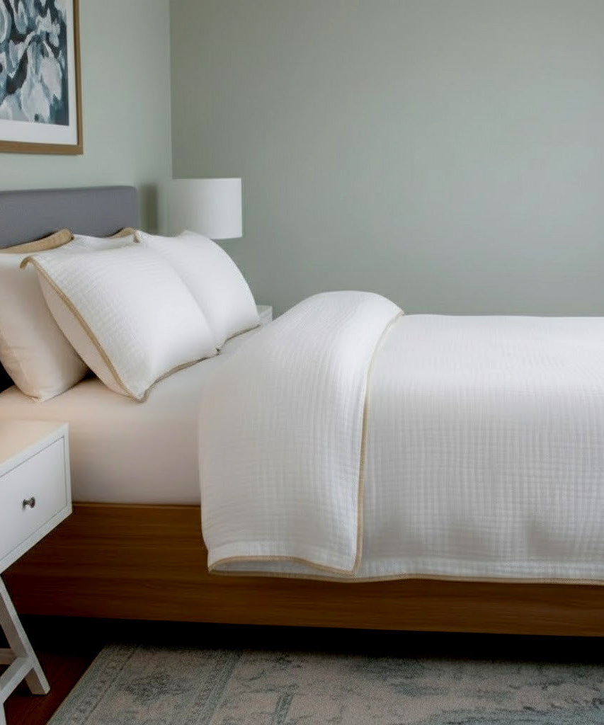 Muslin Piping Duvet Cover Set