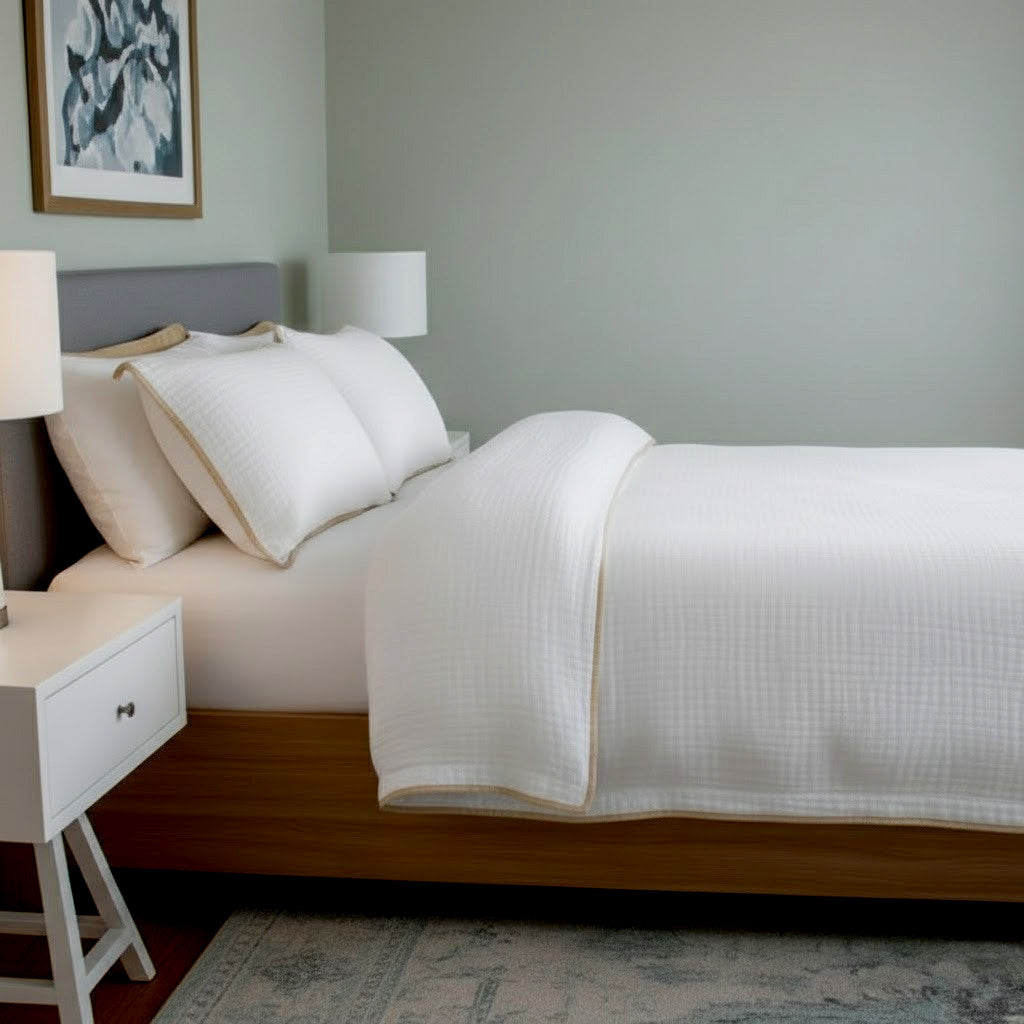 Muslin Piping Duvet Cover Set
