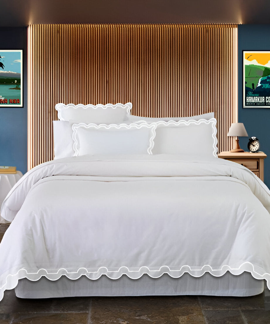 400TC Reverse U Shape Embroidery Cotton Duvet Cover Set