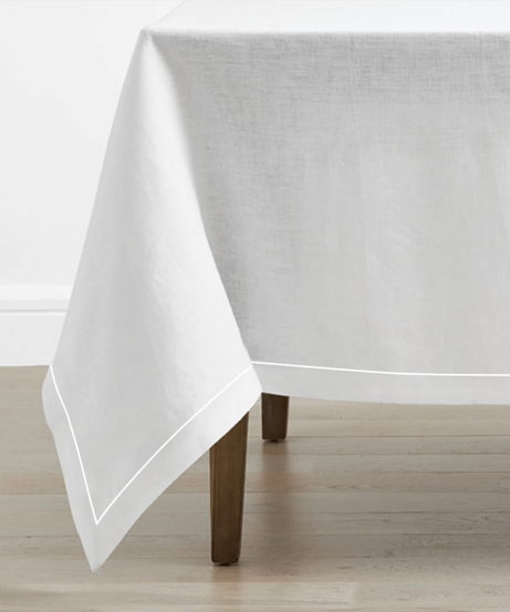 Single Embroidery Border Linen Table Cloth