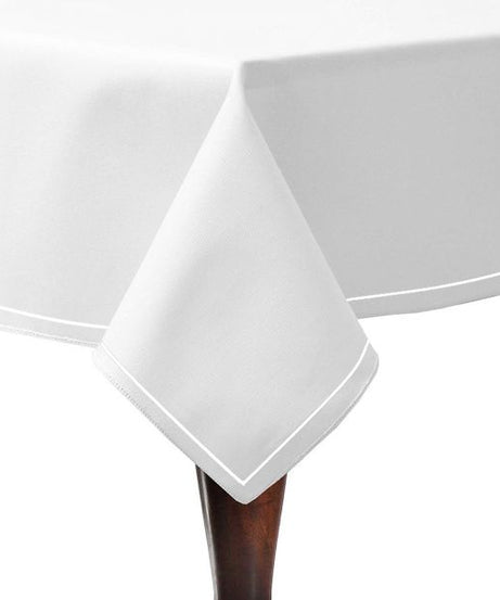 Single Embroidery Border Sateen Poly Cotton Solid Table Cloth