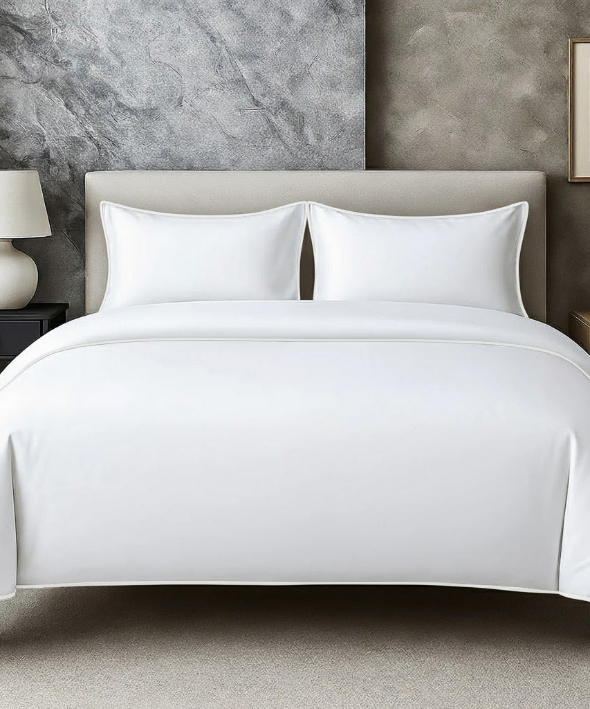 400 TC 100% Tencel Soft Silk Piping Duvet Cover Set