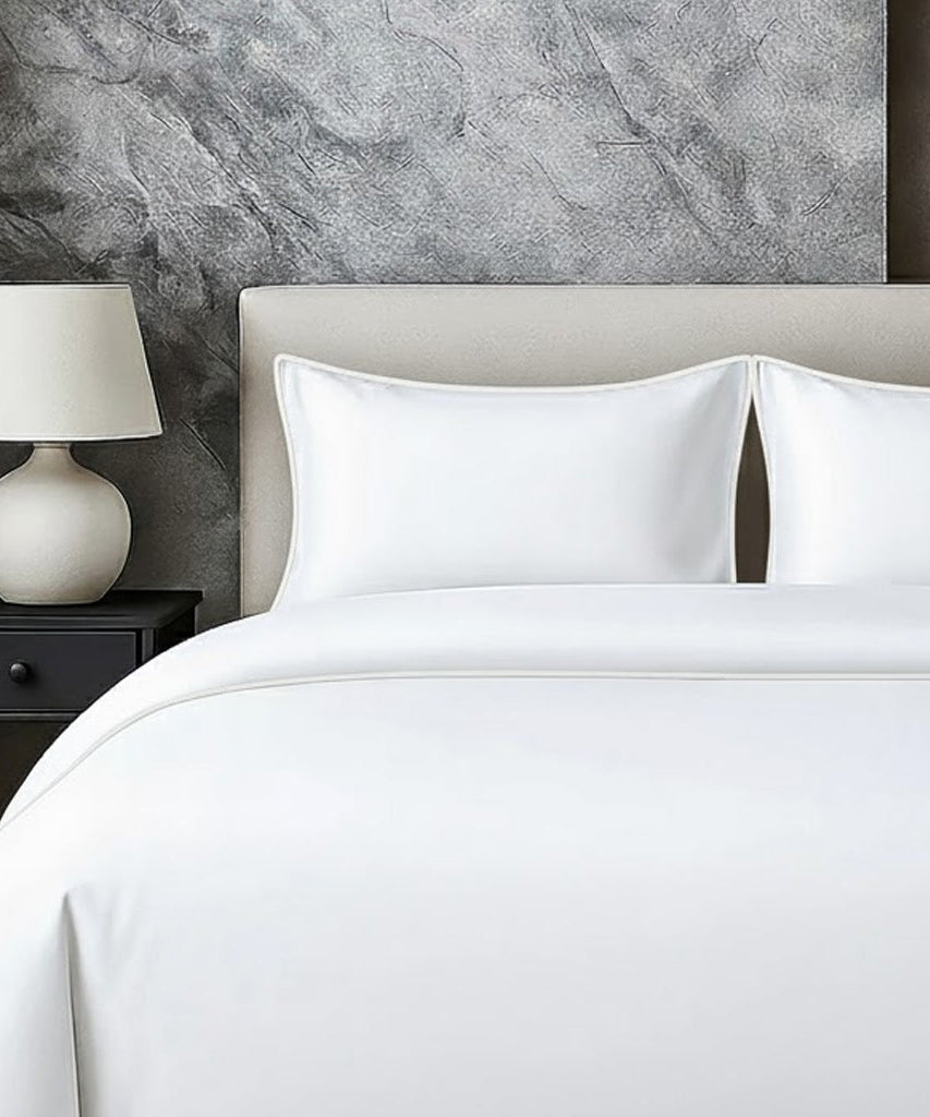 400 TC 100% Tencel Soft Silk Piping Duvet Cover Set