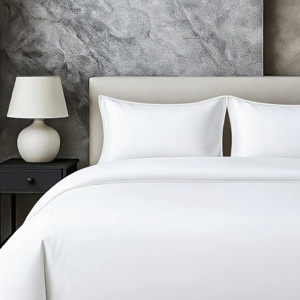 400 TC 100% Tencel Soft Silk Piping Duvet Cover Set