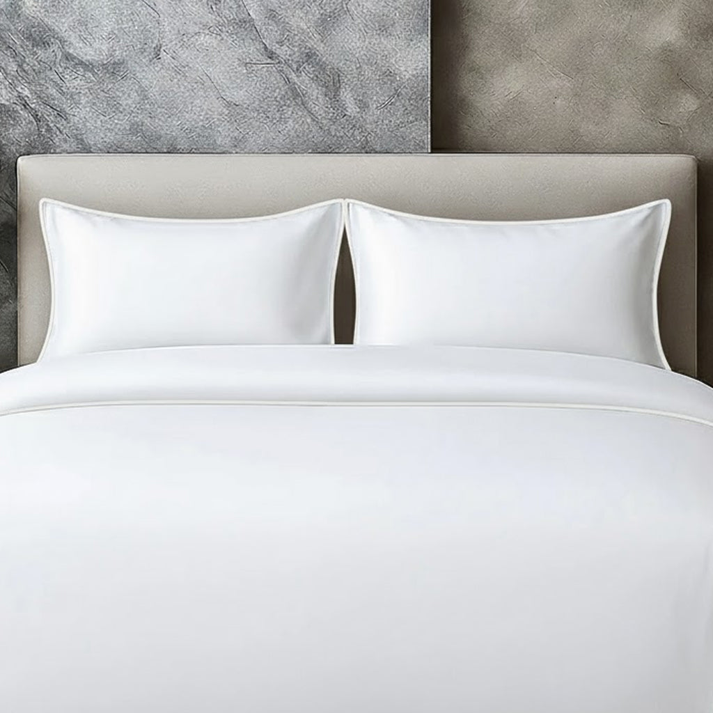 400 TC 100% Tencel Soft Silk Piping Duvet Cover Set