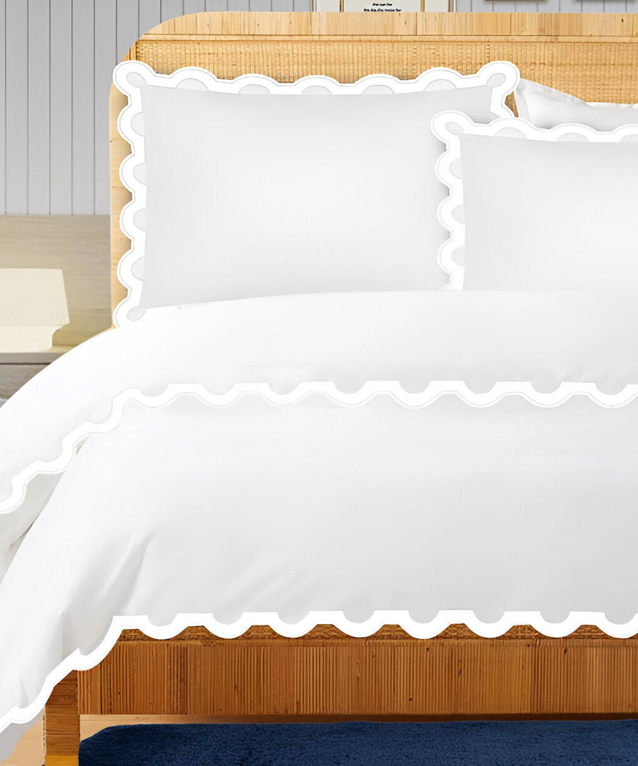 400TC U Shape Applique Embroidery Cotton Duvet Cover Set