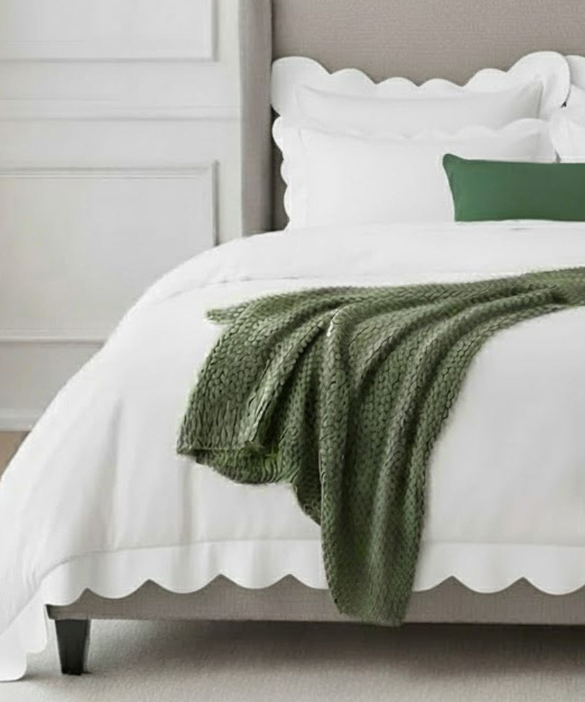 Wavy Applique Embroidery Cotton Duvet Cover Set