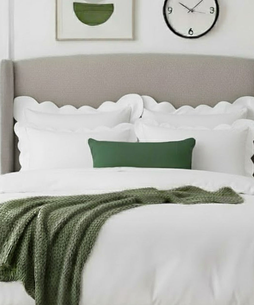 Wavy Applique Embroidery Cotton Duvet Cover Set