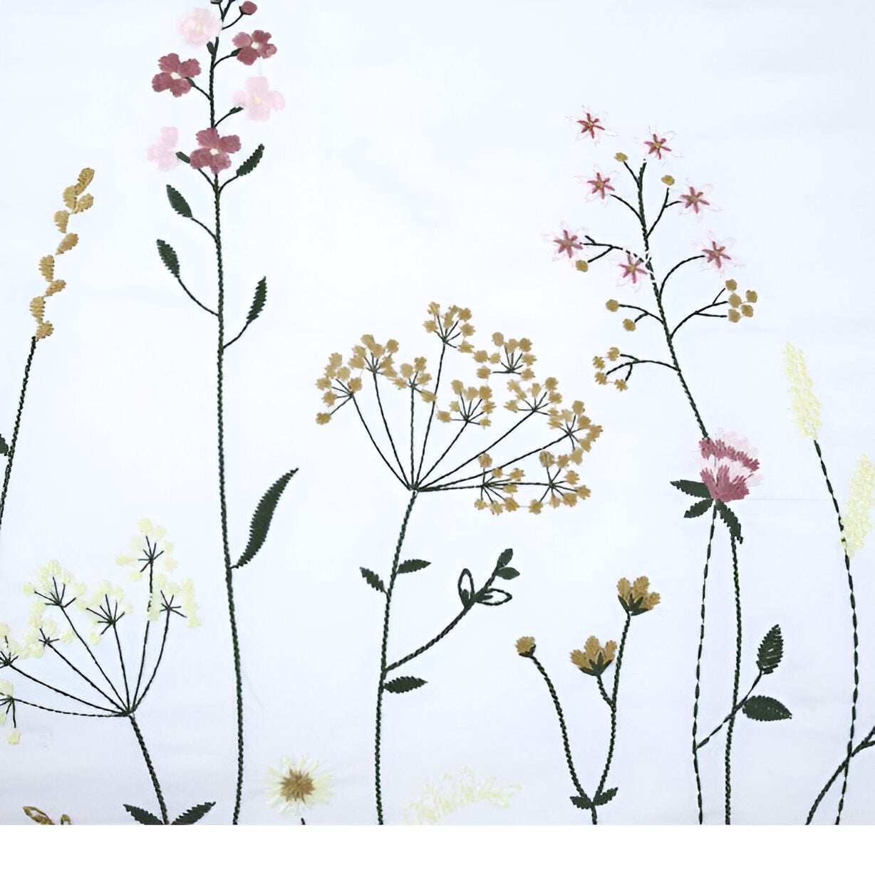 Floral Botanical Embroidered Cotton Sateen Duvet Cover Set
