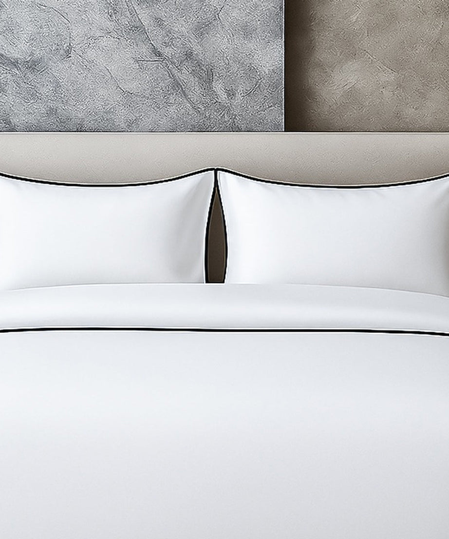 400 TC 100% Tencel Soft Silk Piping Duvet Cover Set