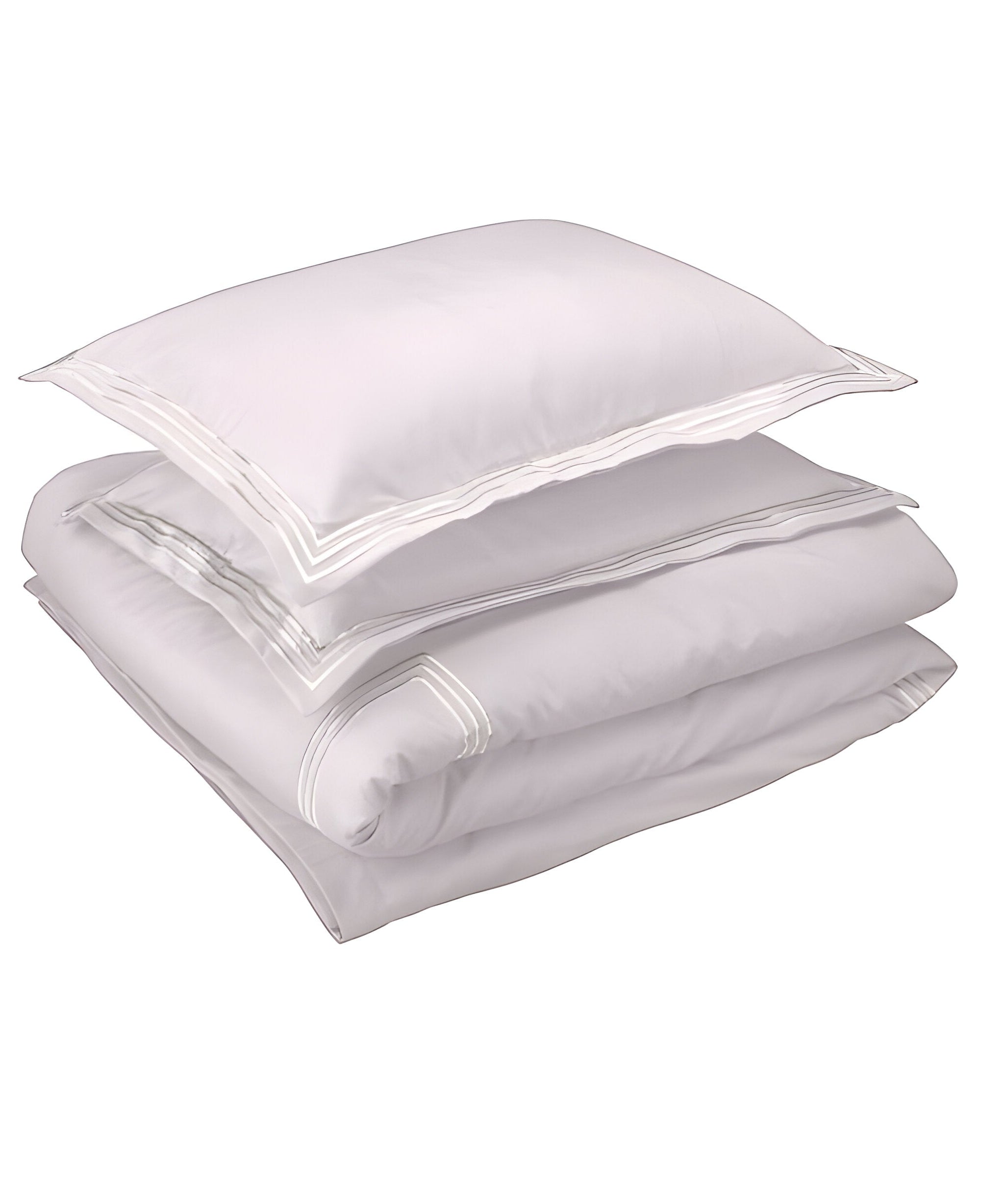 400TC Cotton Luxurious Triple Embroidery Sateen Solid Duvet Cover Set