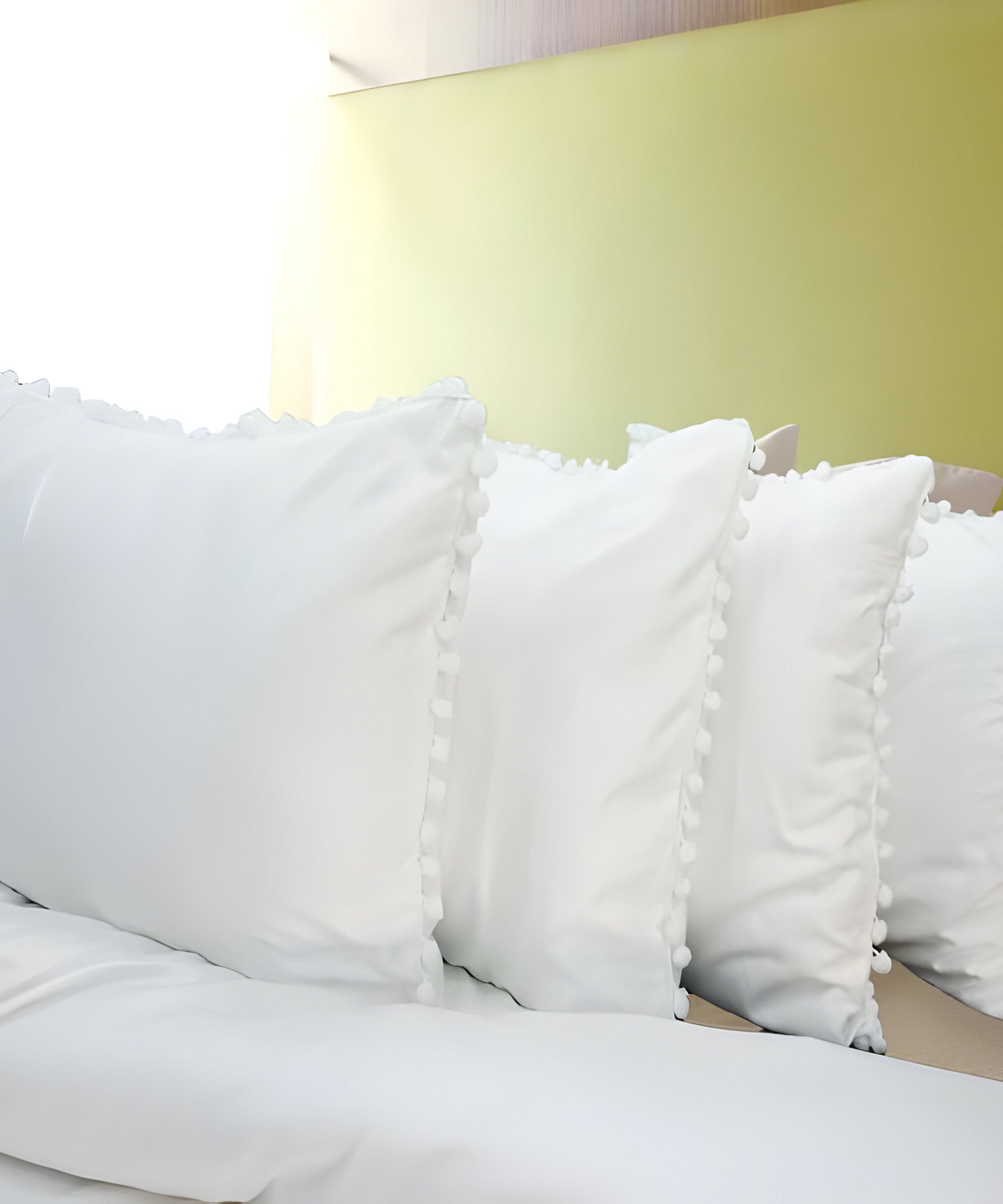 400TC Cotton Pom Fringe Sateen Solid Tone Boho Duvet Cover Set