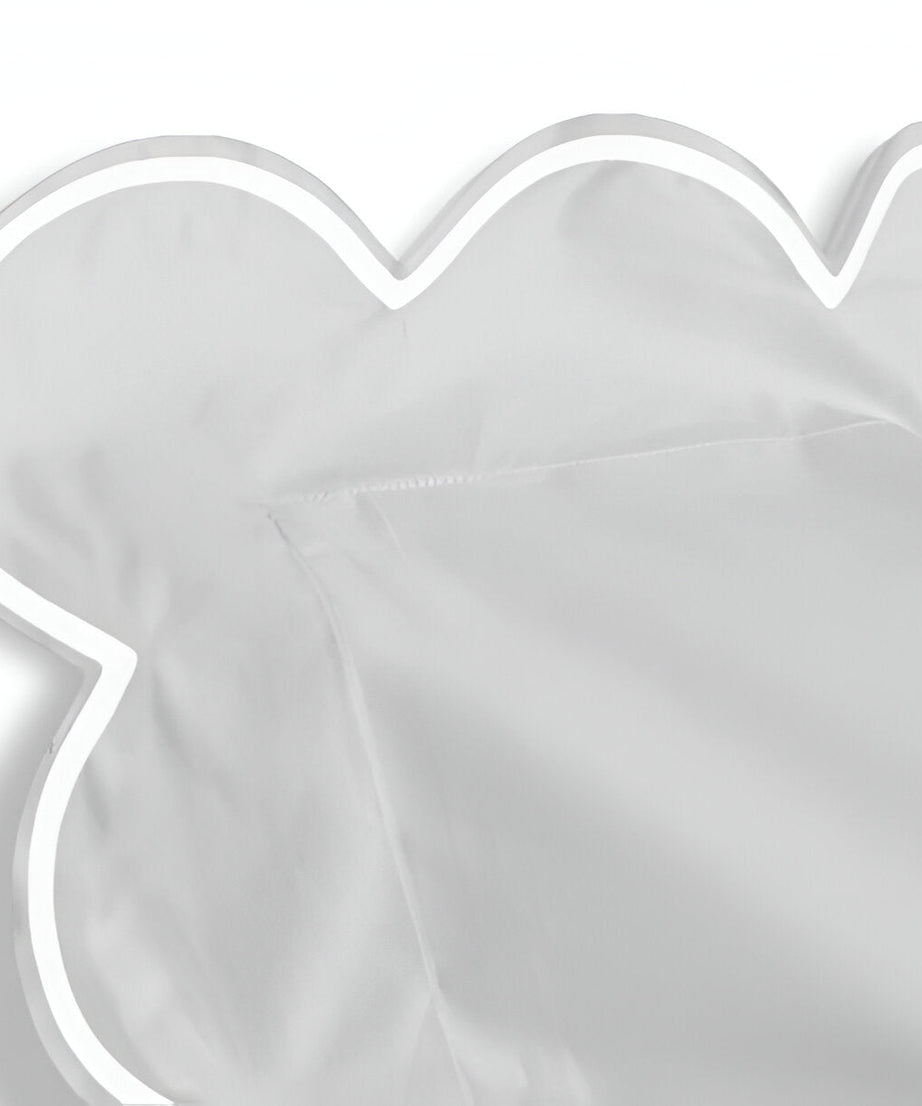 400TC Cotton Scallop Embroidery Sateen Solid Duvet Cover Set