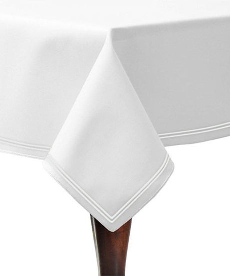 Double Embroidery Border Cotton Sateen Solid Table Cloth