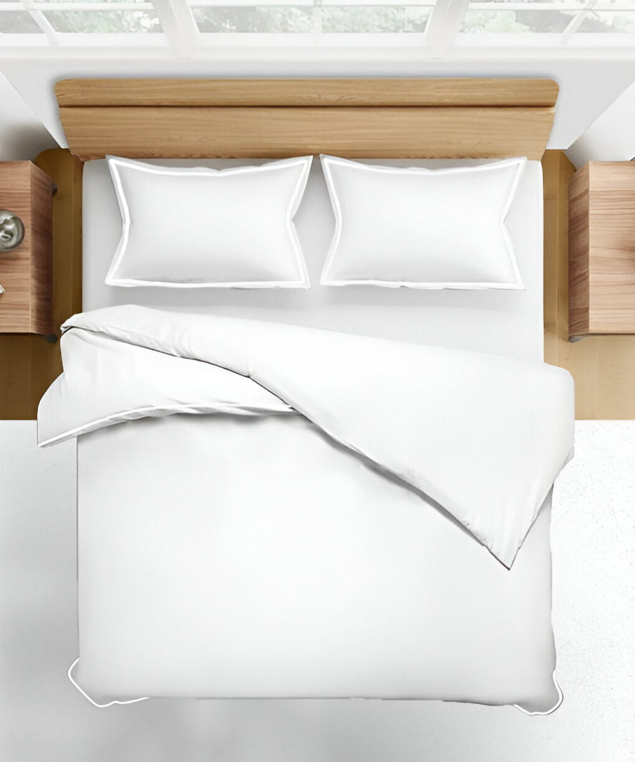 400TC Embroidery Cotton Sateen Solid Duvet Cover Set