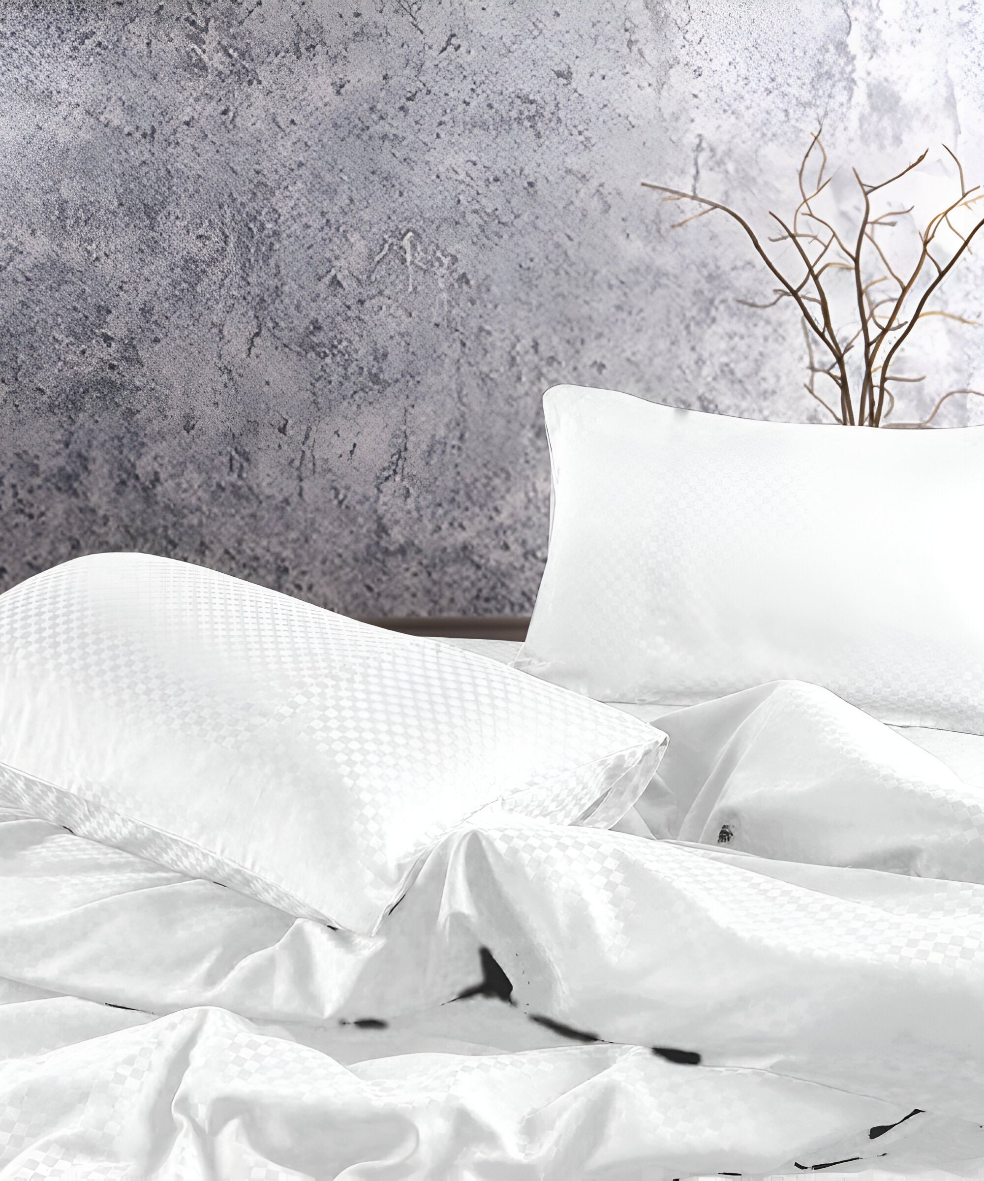 400TC Microcheck Duvet Cover Set