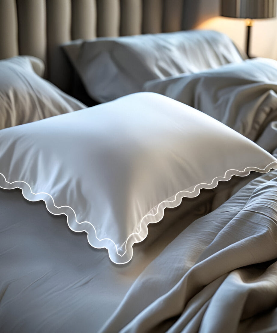 400TC Reverse U Shape Embroidery Cotton Duvet Cover Set