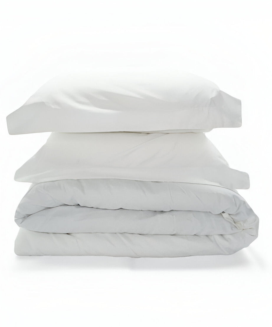 400TC Sateen Solid Cotton Round Duvet Cover Set