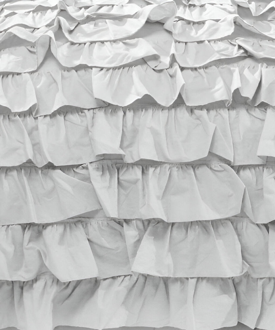 400TC Sateen Solid Cotton Waterfall Ruffle Duvet Cover Set