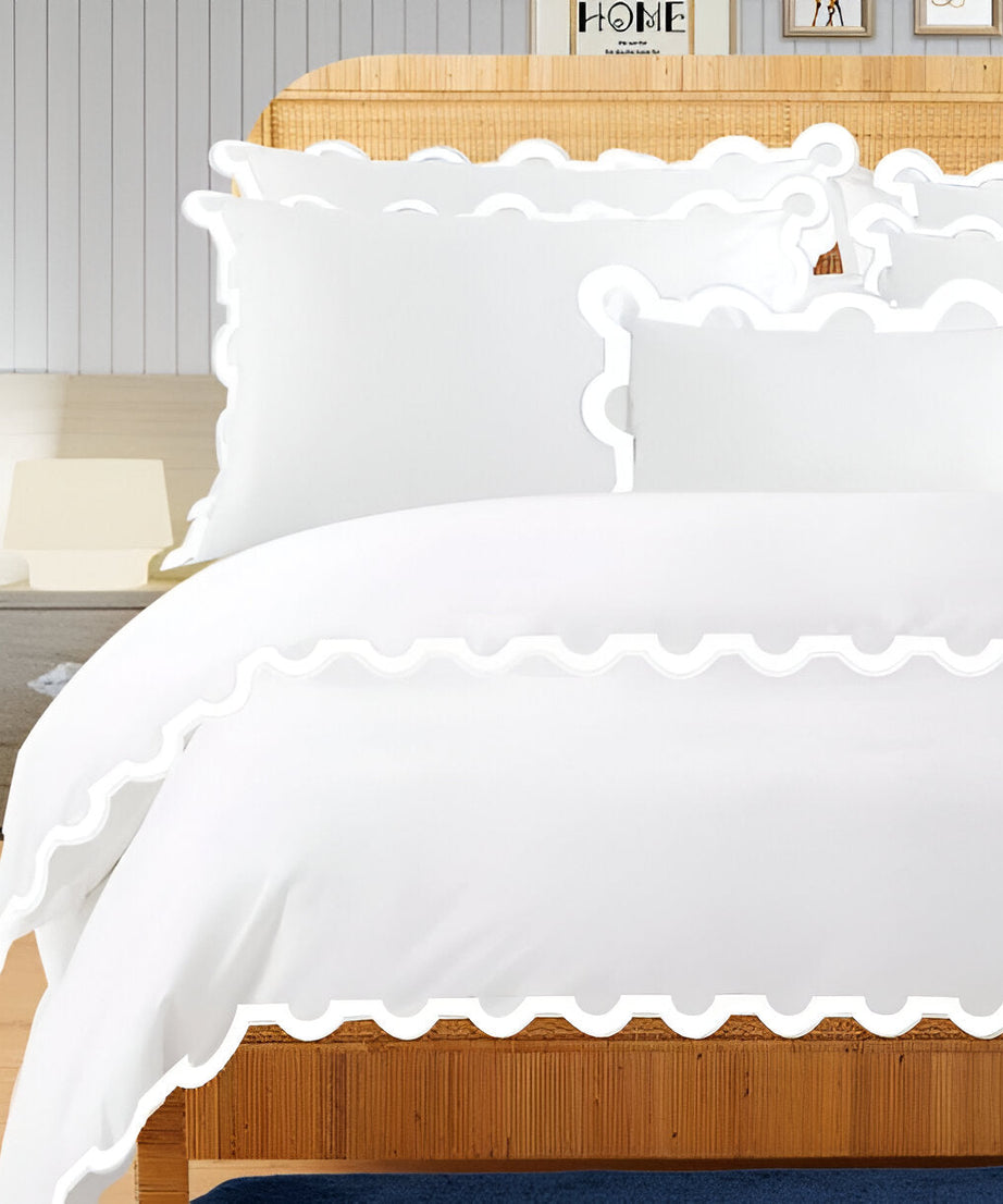 400TC U Shape Applique Embroidery Cotton Duvet Cover Set