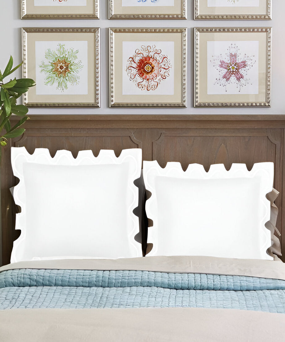400TC Zig & Zag U Shape Embroidery Cotton Duvet Cover Set