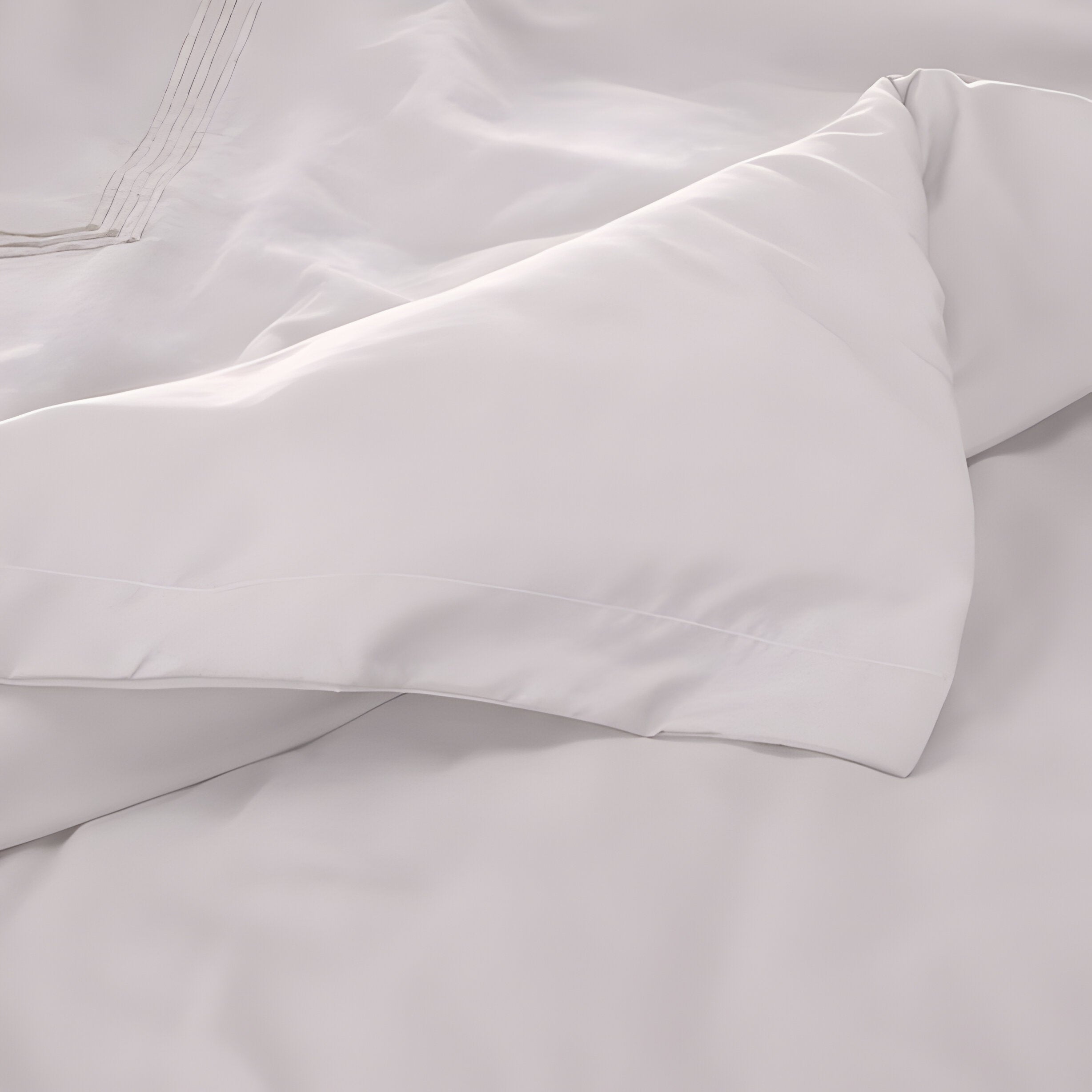 400TC Cotton Luxurious Triple Embroidery Sateen Solid Duvet Cover Set