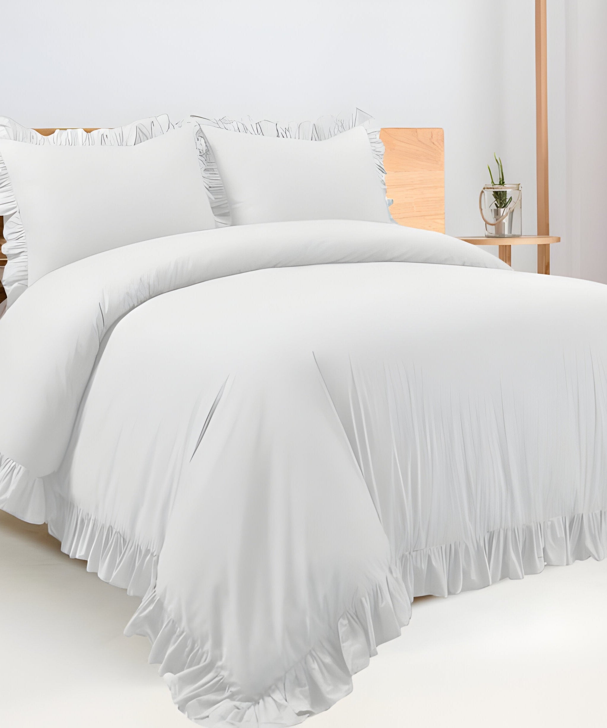 400TC Cotton Sateen Ruffle Duvet Cover Set