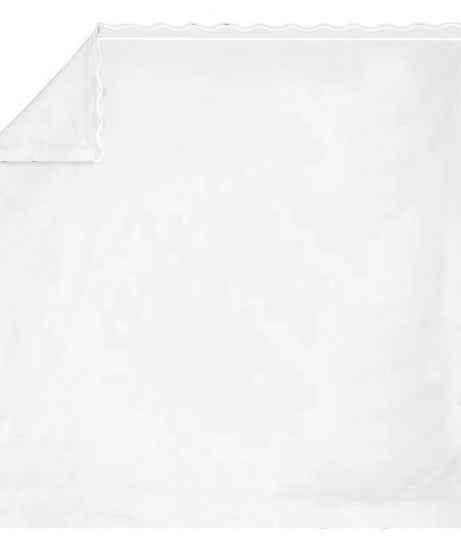 400TC Cotton Scallop Embroidery & Border Sateen Solid Sheet Set