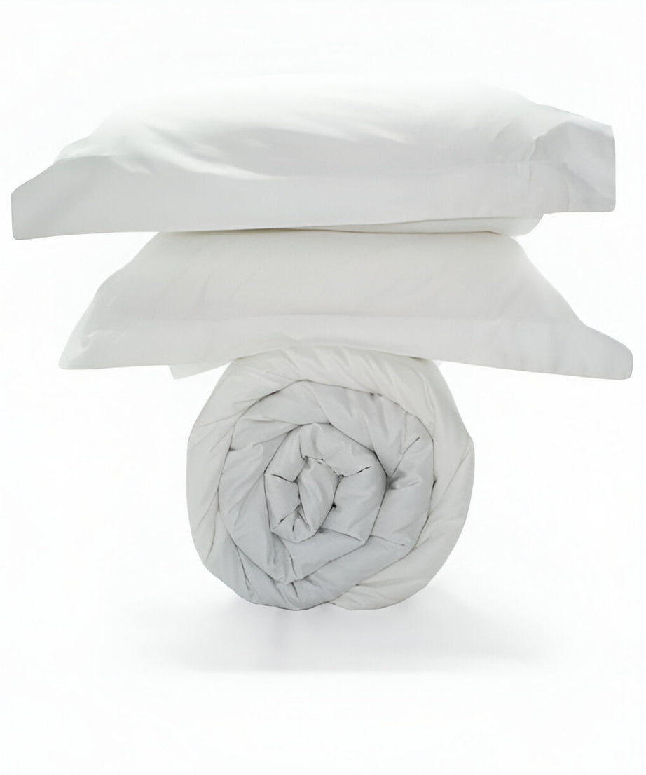 400TC Sateen Solid Cotton Round Duvet Cover Set