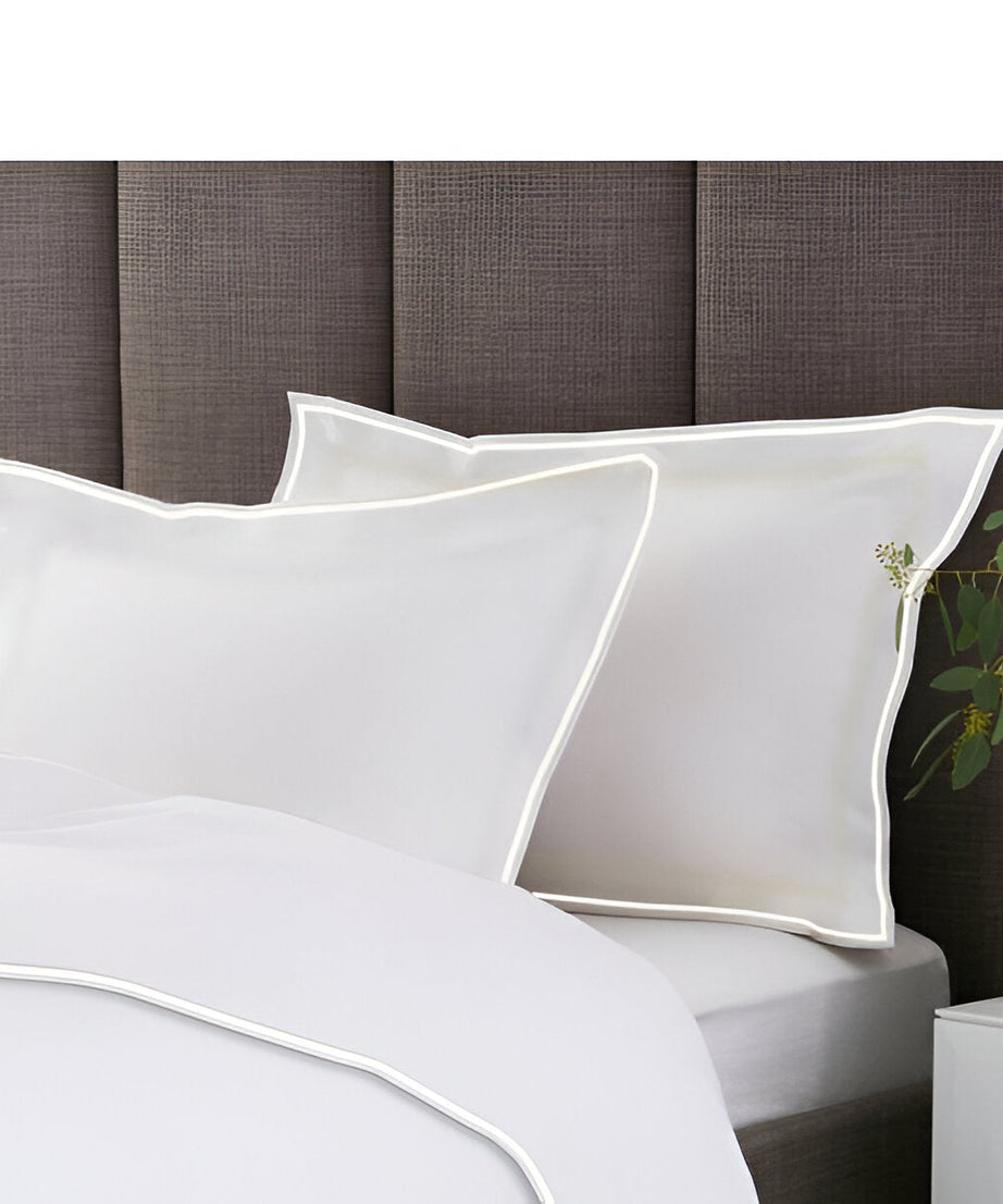400TC Embroidery Cotton Sateen Solid Duvet Cover Set