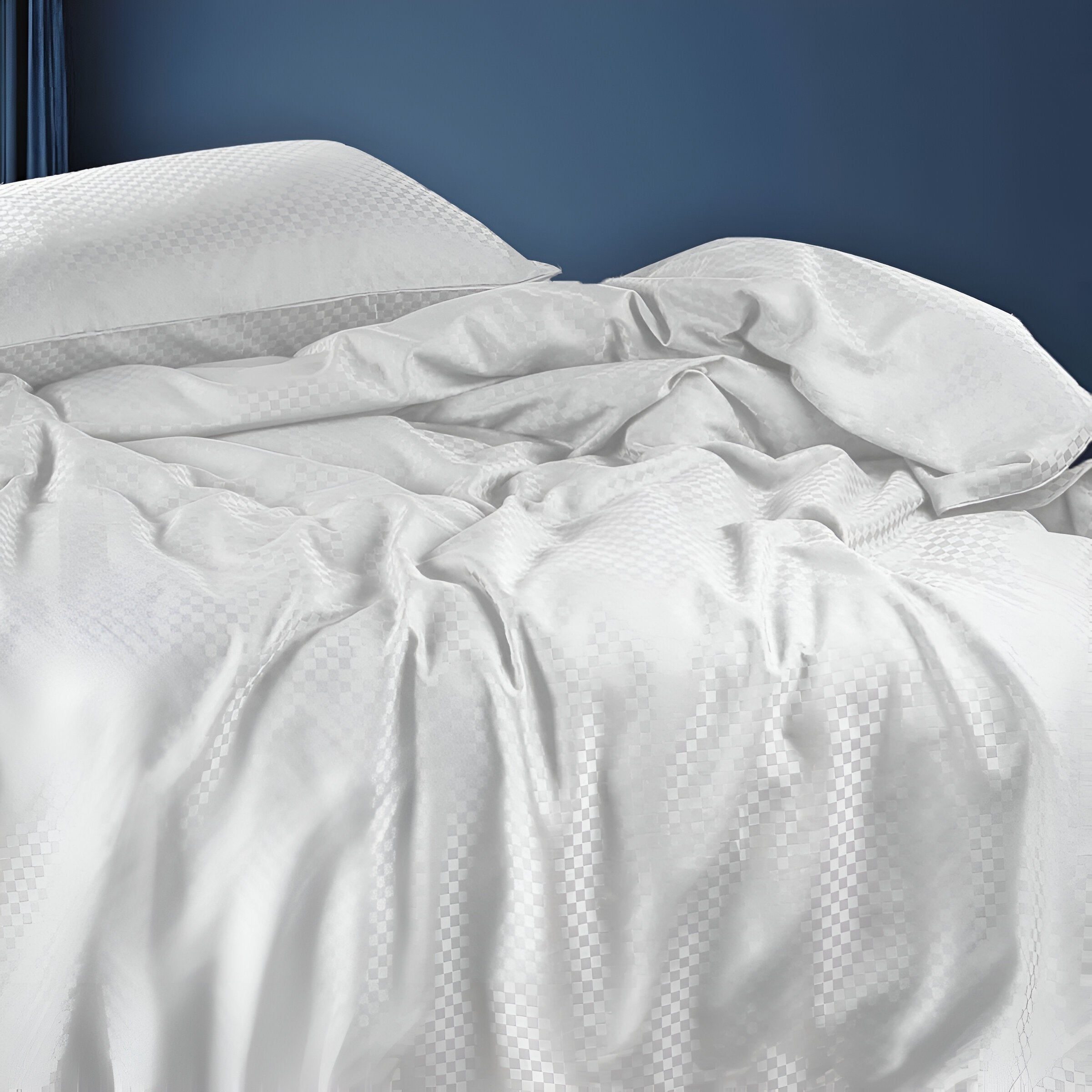 400TC Microcheck Duvet Cover Set