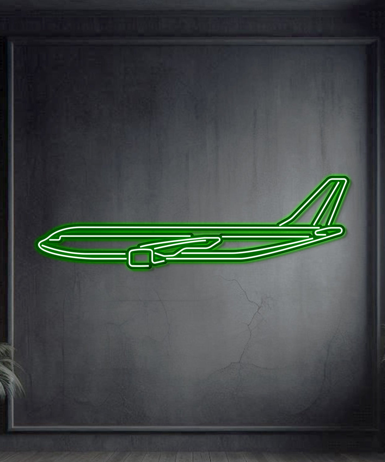 A300-600F Metall Neon Flugzeug Wandkunst - NCN0007