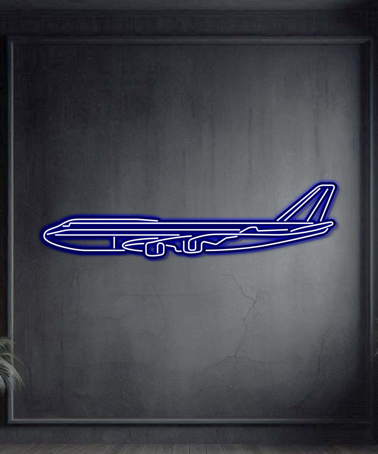 747-800 Metall-Neon-Flugzeug-Wandkunst - NCN0004