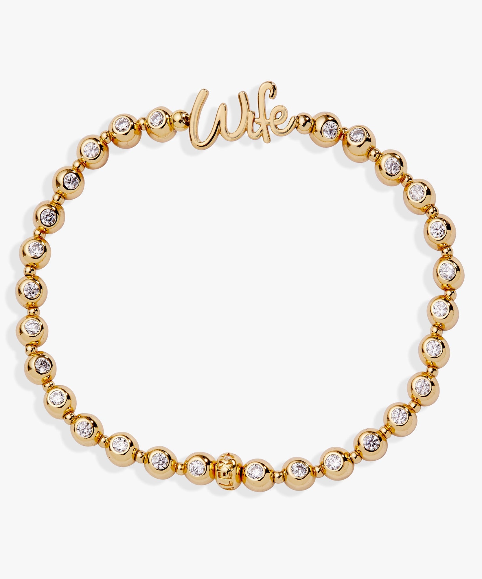 Wife Elongated Crystal Stretch Bracelet