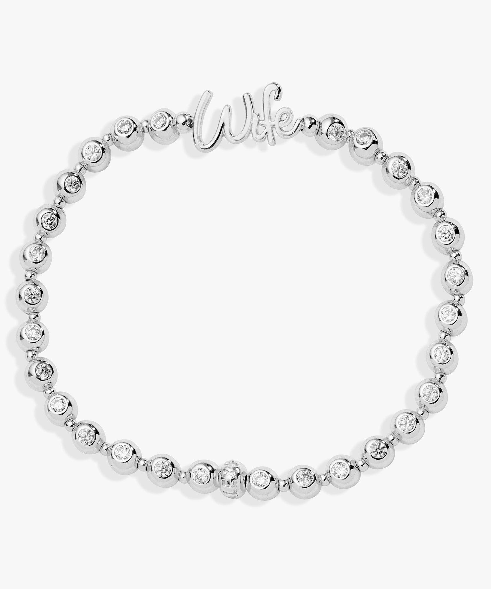 Wife Elongated Crystal Stretch Bracelet