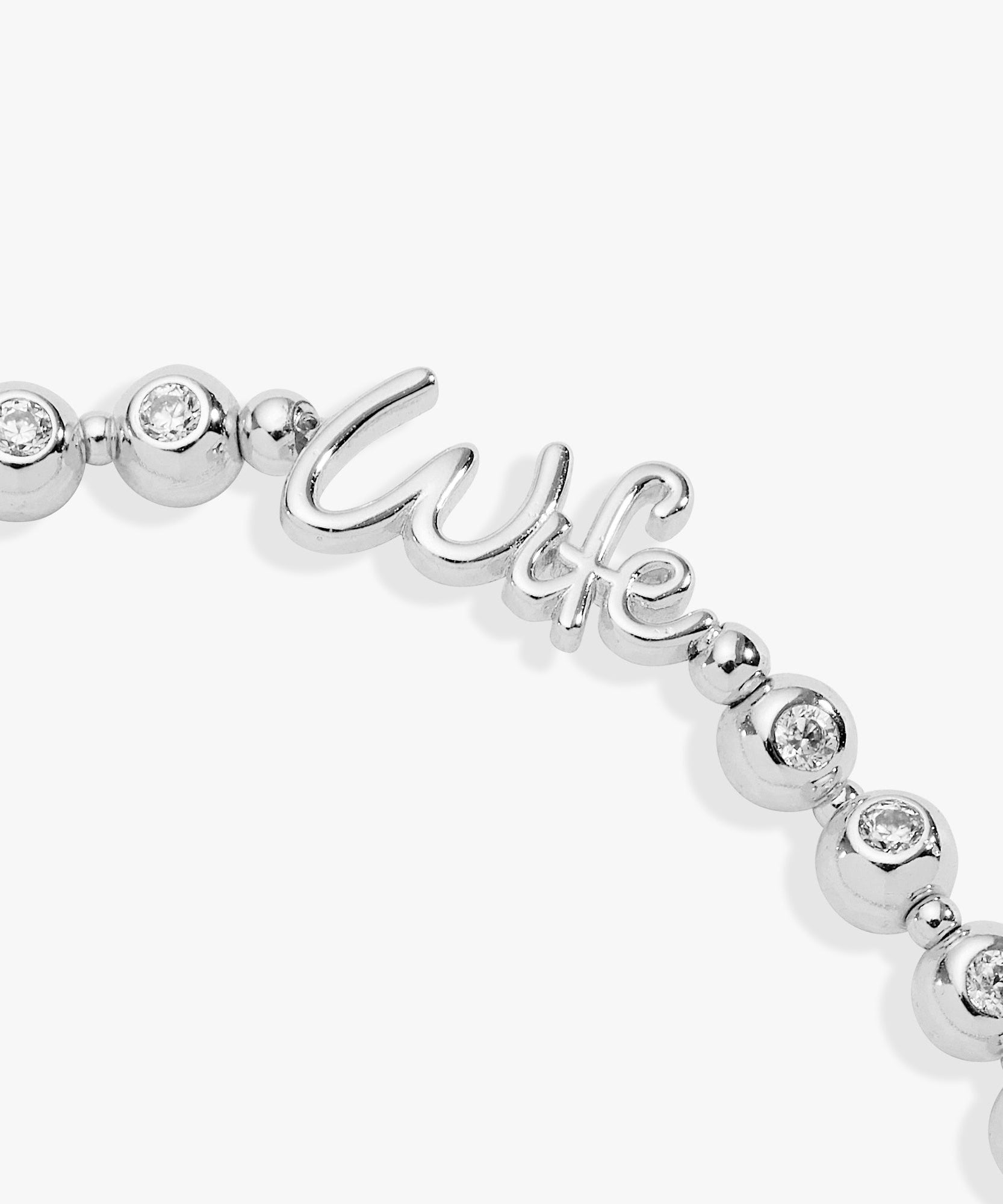 Wife Elongated Crystal Stretch Bracelet