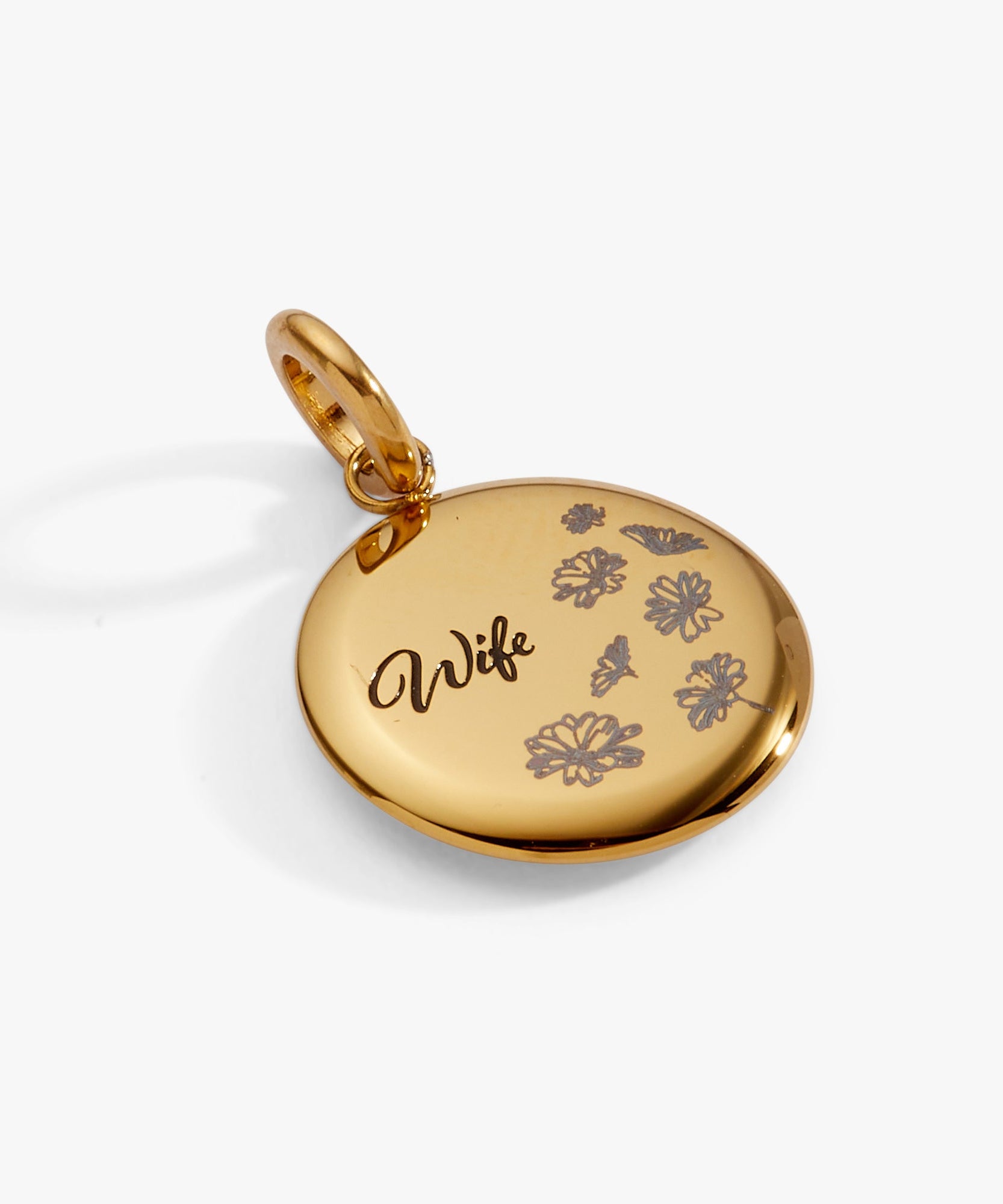 Wife Flower Disc Charm
