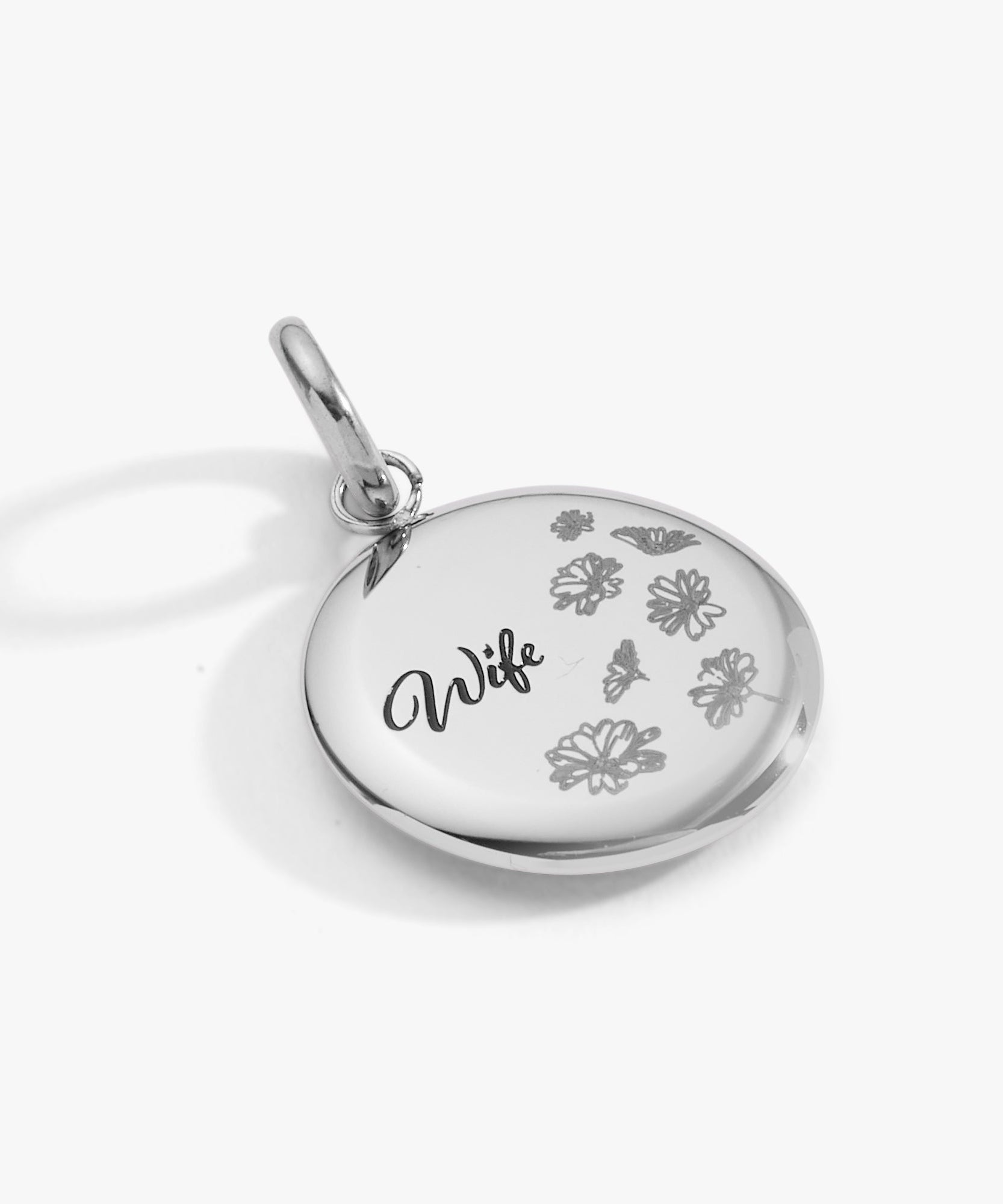 Wife Flower Disc Charm