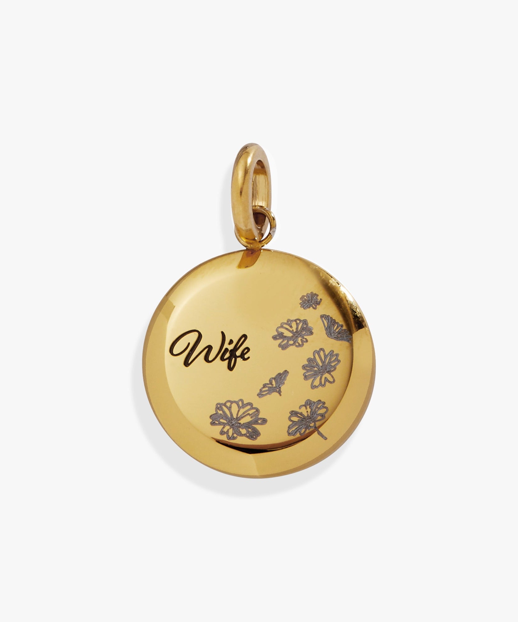 Wife Flower Disc Charm