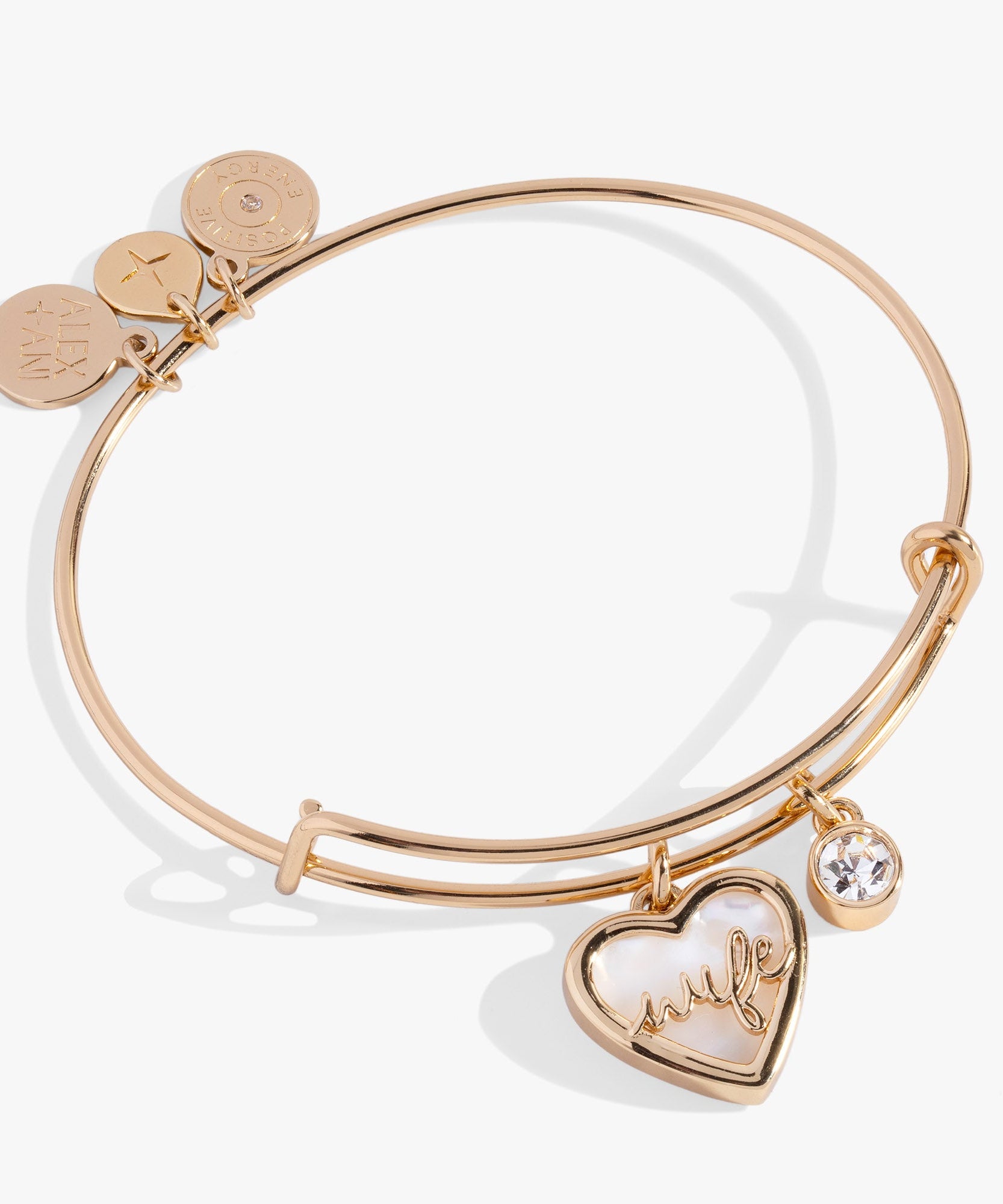 Wife Mother of Pearl Heart Bangle