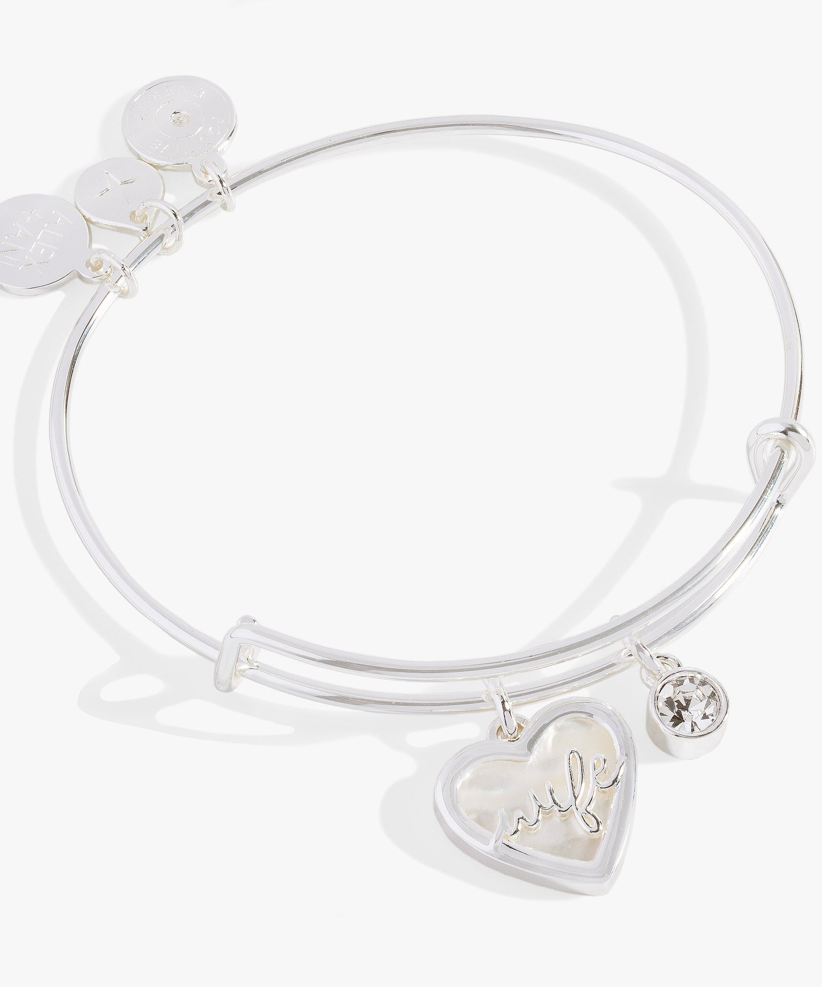 Wife Mother of Pearl Heart Bangle