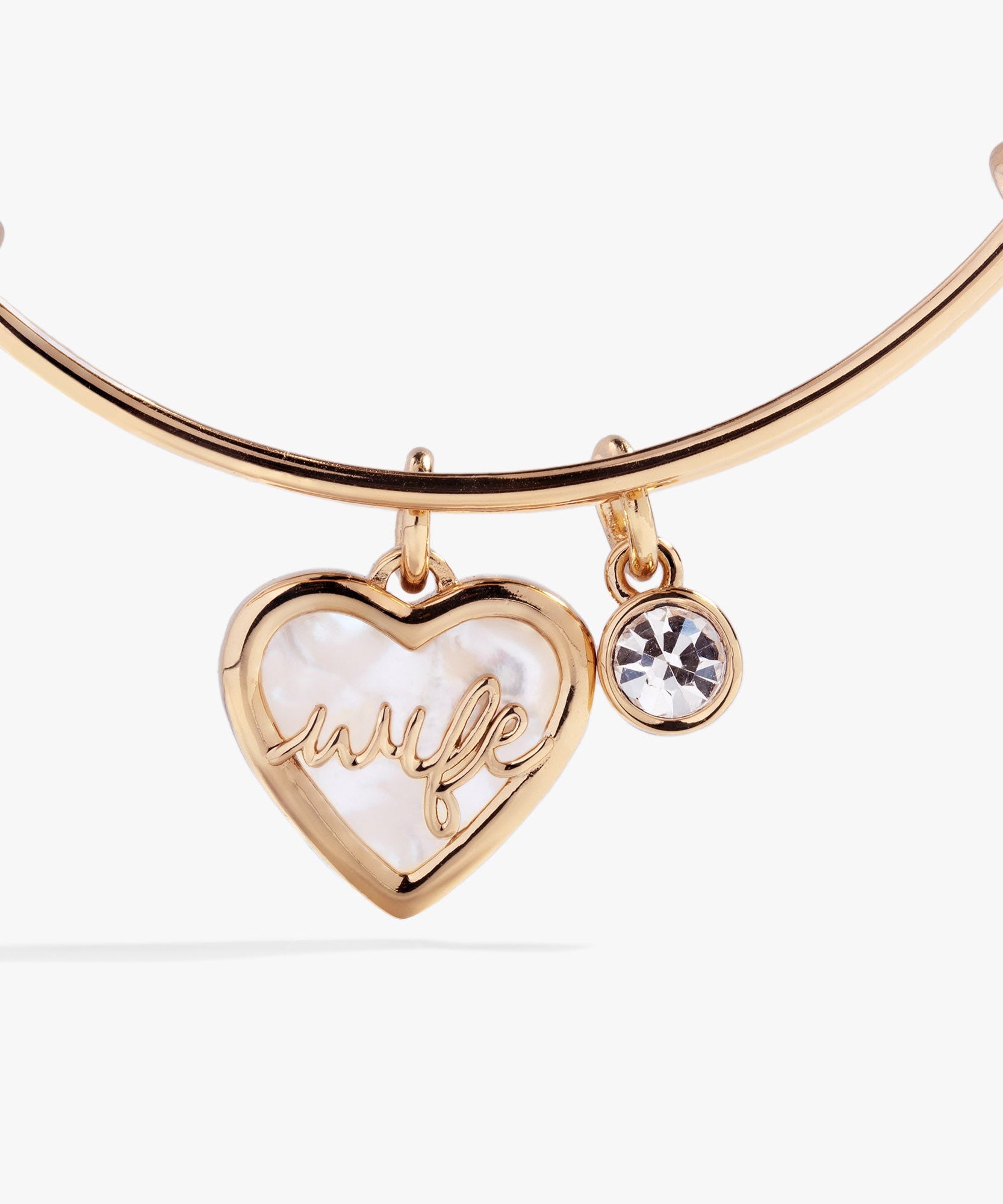 Wife Mother of Pearl Heart Bangle