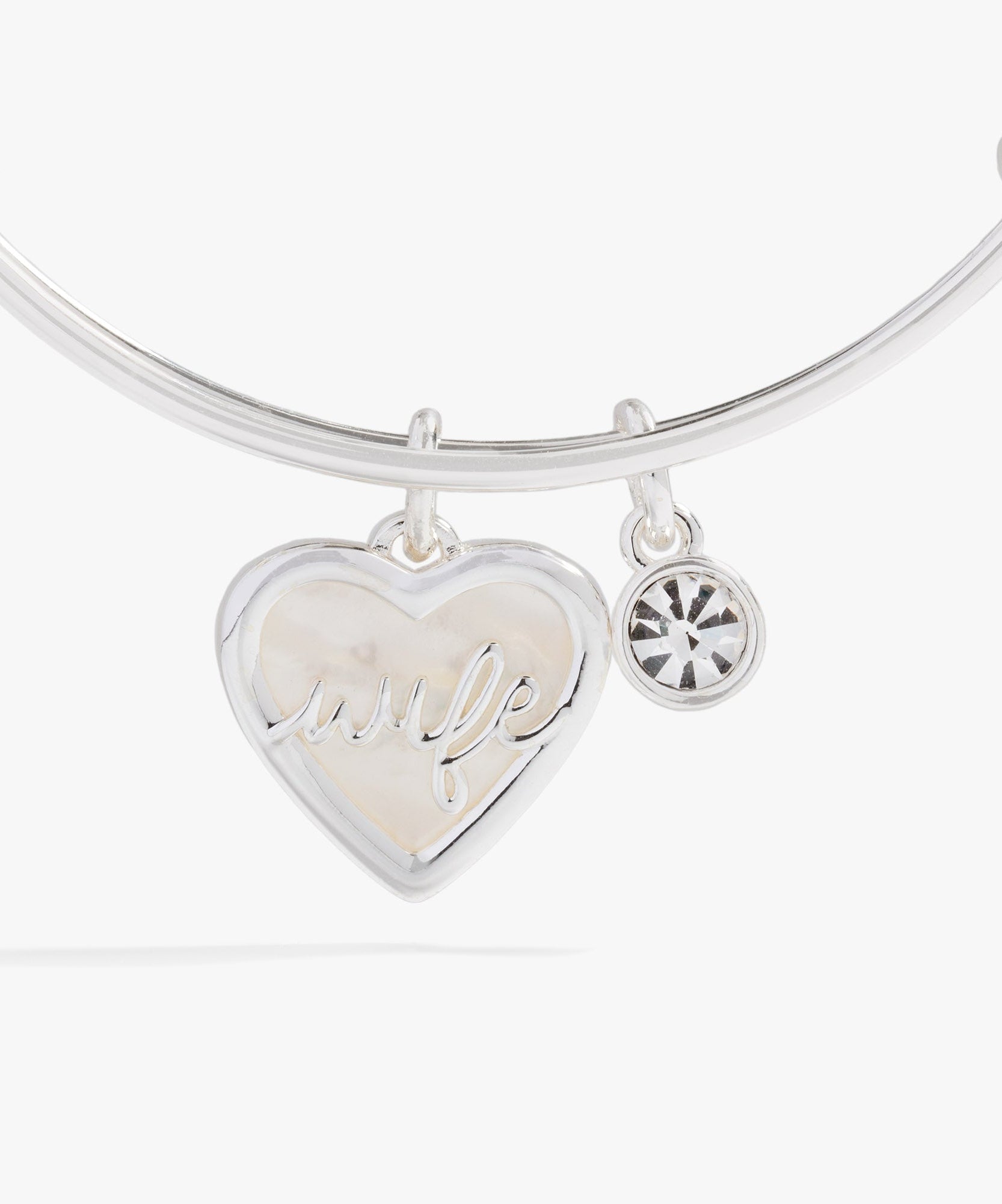 Wife Mother of Pearl Heart Bangle