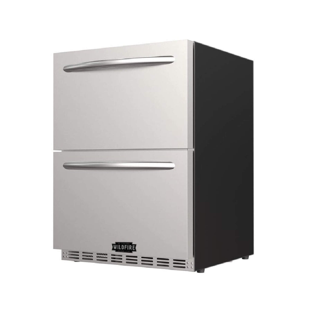 Wildfire Outdoor Living 24-Inch Dual Drawer Door Stainless Steel Outdoor Kitchen Fridge With 5.3 Cubic Feet Capacity [WFRDD24] (SAK50832)