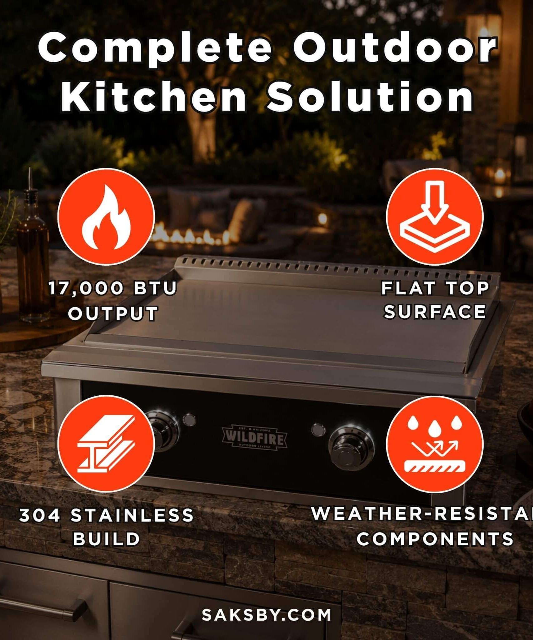 Wildfire Outdoor Living Ranch Pro 30-Inch 304 Stainless Steel Griddle [WF-PRO30GRD-BSS/SS] (SAK18364)