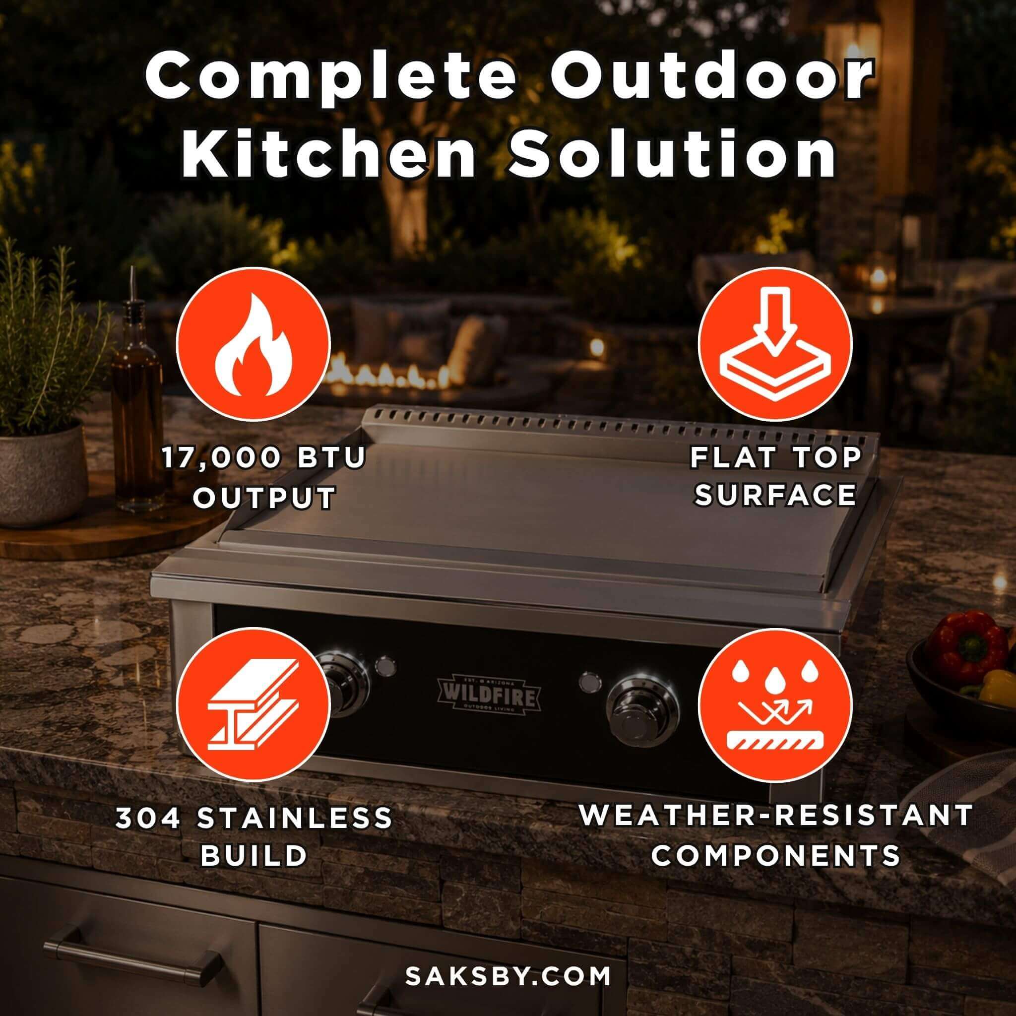 Wildfire Outdoor Living Ranch Pro 30-Inch 304 Stainless Steel Griddle [WF-PRO30GRD-BSS/SS] (SAK18364)