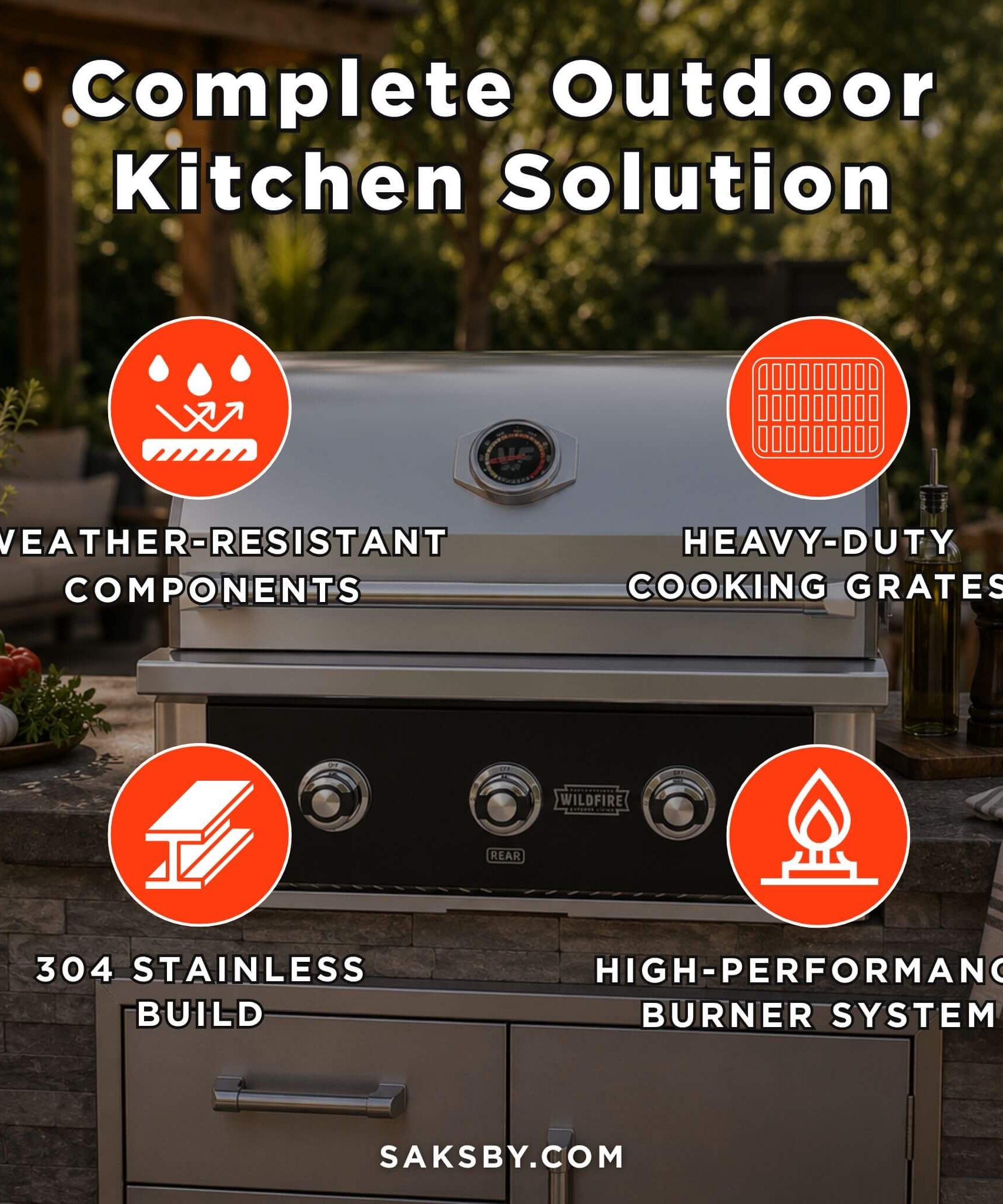 Wildfire Outdoor Living Ranch Pro 30-Inch 304 Stainless Steel Grill [WFPRO30G-BSS/SS] (SAK25374)