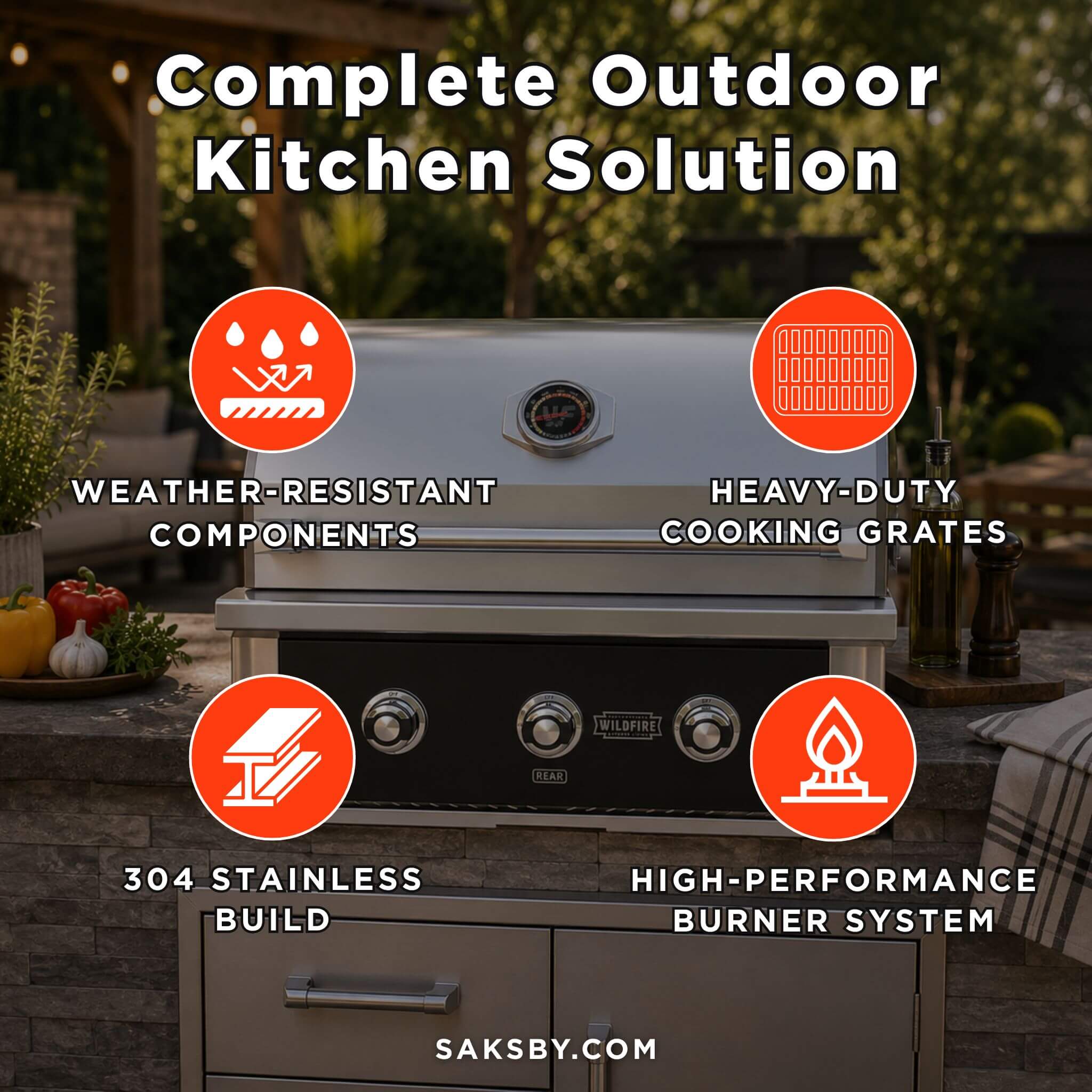 Wildfire Outdoor Living Ranch Pro 30-Inch 304 Stainless Steel Grill [WFPRO30G-BSS/SS] (SAK25374)