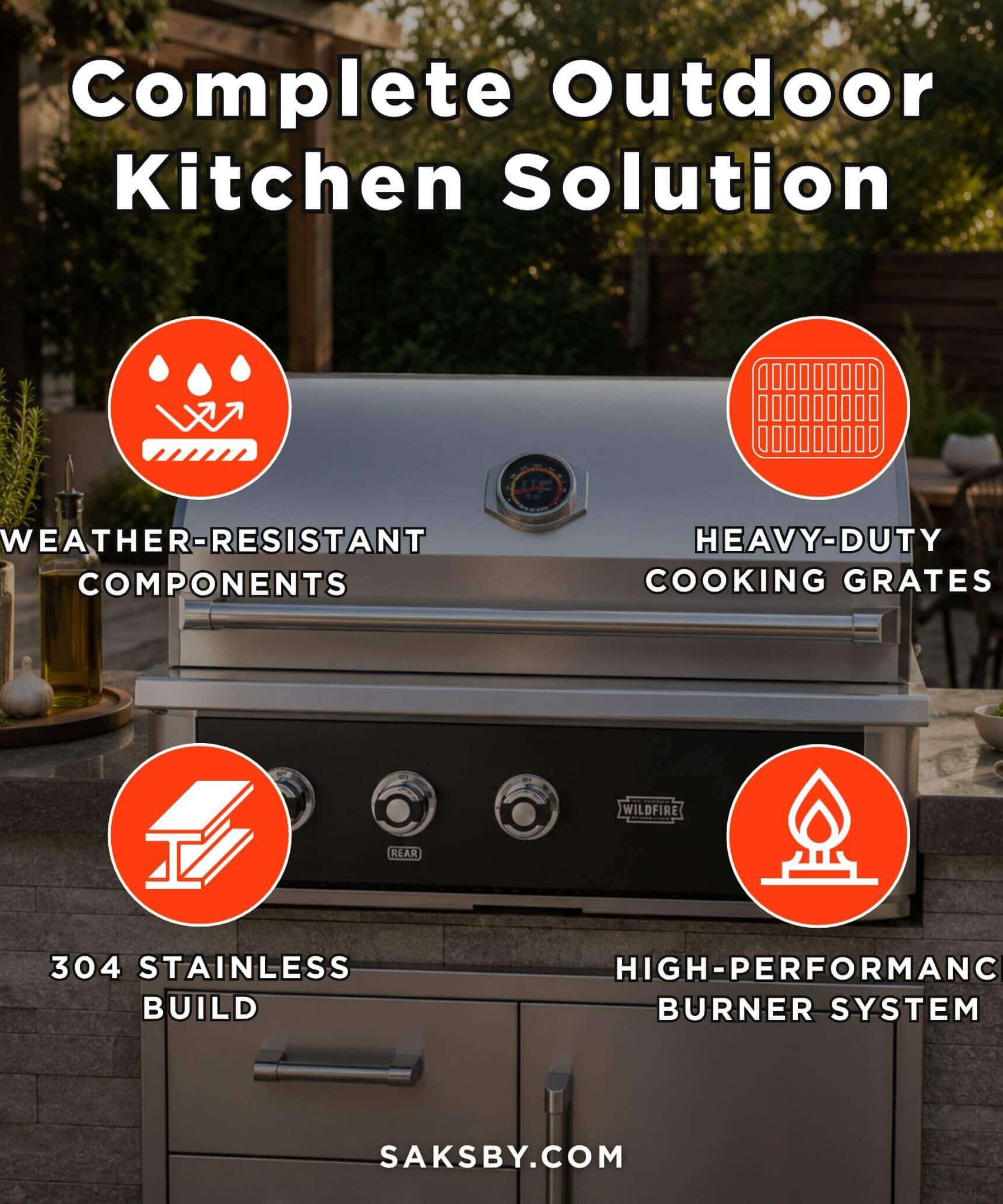 Wildfire Outdoor Living Ranch Pro 36-Inch 304 Stainless Steel Grill [WFPRO36G-BSS/SS] (SAK28346)