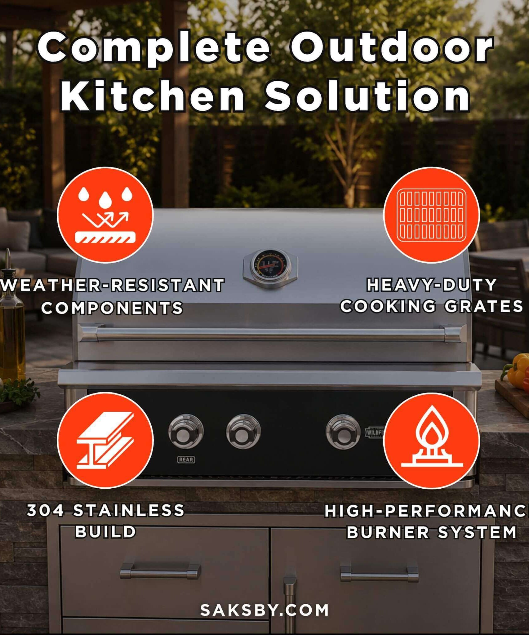 Wildfire Outdoor Living Ranch Pro 42-Inch 304 Stainless Steel Grill [WFPRO42G-BSS/SS] (SAK50263)